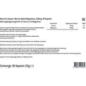 Natures Answer, Marine Based Magnesium, Extrait dAlgues Rouges et dEau de Mer, 90 Capsules végétaliennes, Testé en Laborat