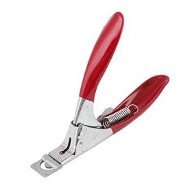 Ruilogod Métal Accueil manucure outil à ressort faux ongles art Conseils bord Cutter Coupe-Rouge