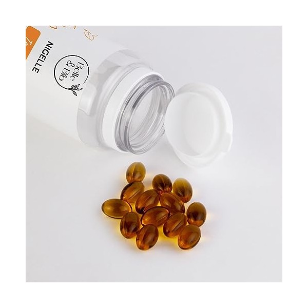 DÉFENSES NATURELLES - Huile de Nigelle Bio Certifée Ecocert Vitamines A, B et E - 120 capsules - Cure 2 mois - Complément Ali