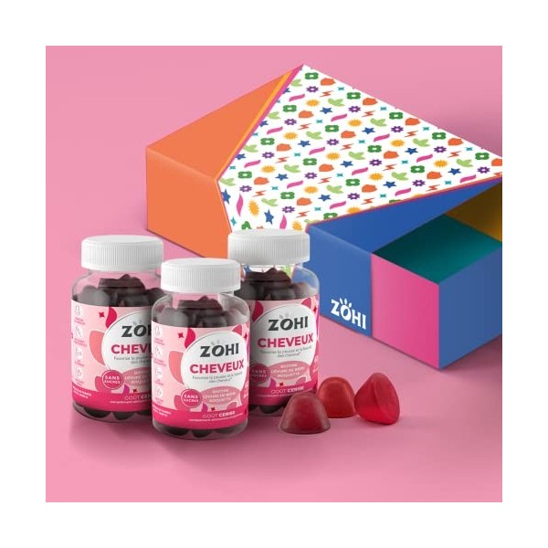 Complément Alimentaire Cheveux -Gummies Cheveux favorisant la pousse et la beauté des cheveux- Sélénium-60 gommes de fruits g