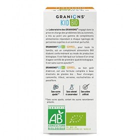 GRANIONS KID BIO SOMMEIL - Certifié BIO - Goût Abricot - SOMMEIL NATUREL ET RÉPARATEUR - Formule naturelle à base de sirop d