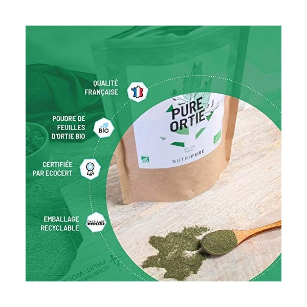 Feuilles dortie bio en poudre • Riche en oligo éléments et en minéraux • Favorise la circulation veineuse et le bien être ci