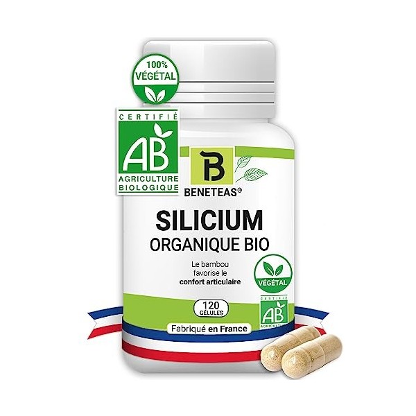 SILICIUM Organique BIO | Articulations, souplesse, vitalite | Peau & cheveux | Sante osseuse et articulaire | Complement Alim