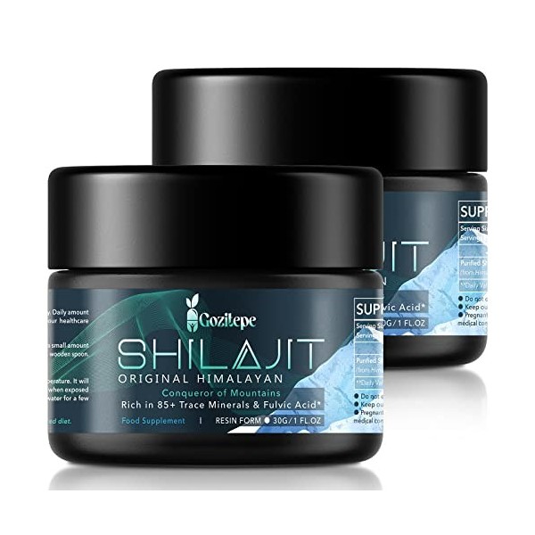 Shilajit Résine Shilajit de lHimalaya purifiée à haute puissance avec minéraux fulviques biodisponibles et acide humique, vé