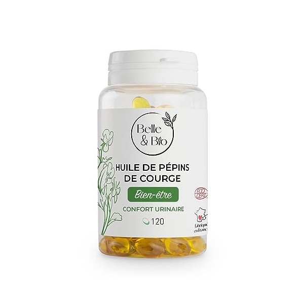 Belle&Bio Huile de Pépin de Courge 500 Mg/Capsule pour Homme 120 Capsules