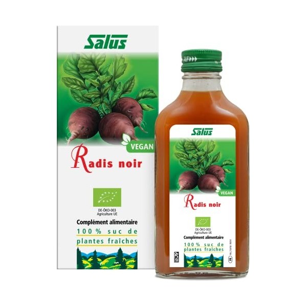 Salus – Radis Noir BIO – Complément Alimentaire à Base de Radis noir BIO – Végan, Sans Additifs – 200 ml