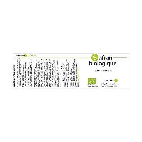 SAFRAN BIOLOGIQUE * L’or rouge * Issu de la province de Teruel Espagne * Qualité supérieure * Certifié par le Comité aragon