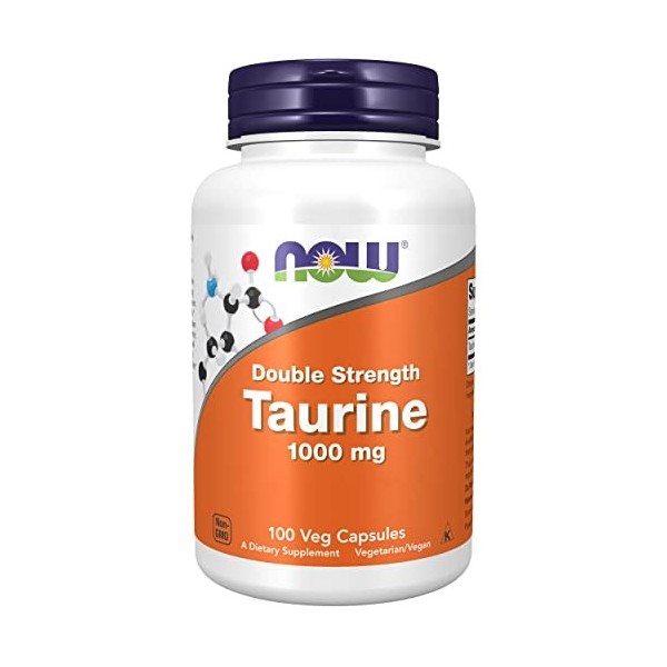 Now Foods, Taurine, Amidon Double, 1.000 mg, 100 Capsules végétaliennes, Testé en Laboratoire, Acide Aminé, Sans Gluten, Sans