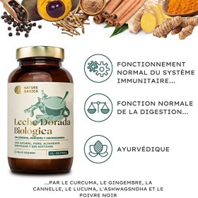 Nature Basics® Mélange dépices pour lait dor bio 180g | Golden Milk | Kurkuma Latte avec cannelle, lucuma, ashwagandha, poi