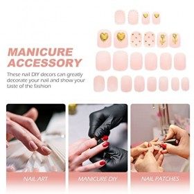FRCOLOR 24pcs Girl Manucure Patchs Decors Nail Decors Nail Diy Patchs Nail Art Décors