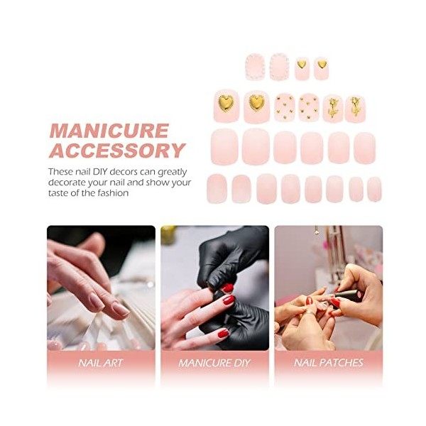 FRCOLOR 24pcs Girl Manucure Patchs Decors Nail Decors Nail Diy Patchs Nail Art Décors