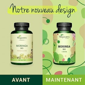 Moringa BIO | Dose Elevée : 2000 mg | SUPERFOOD : Multivitamines et Minéraux Naturels | Antioxydant + Energie | 180 Comprimés