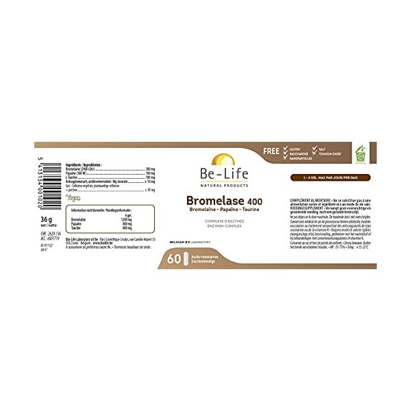 Be-Life - Bromelase 400-60 Gel