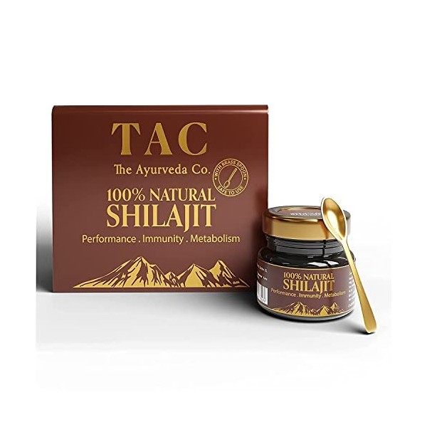 AOZA TAC – The Ayurveda Co. 100 % résine liquide brute Shilajit/Shilajeet, augmente la performance, limmunité, le métabolism