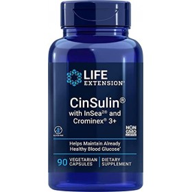 Life Extension, CinSulin with Insea and Chrominex, avec Iode et Chrome, 90 Capsules végétaliennes, Testé en Laboratoire, Sans