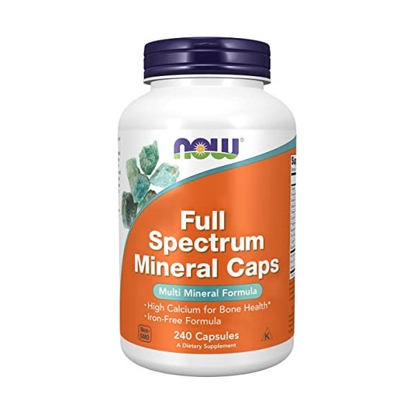 Now Foods, Full Spectrum Mineral Caps, 240 Capsules, Testé en Laboratoire, Mélange de Minéraux, Sans Gluten, Sans Soja, Sans 