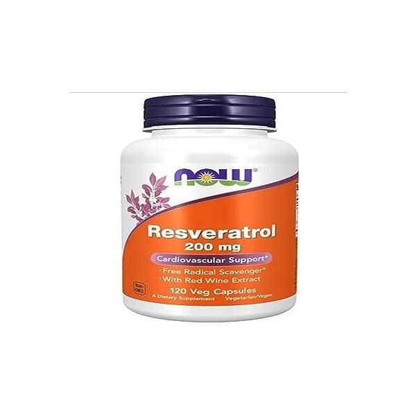 Now Foods Resvératrol 200 mg 120 gélules végétaliennes