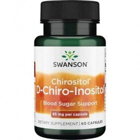 Swanson, D-Chiro-Inositol, 85mg, 60 Capsules, Testé en Laboratoire, Sans Soja, Sans Gluten, Sans OGM
