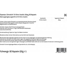 Swanson, D-Chiro-Inositol, 85mg, 60 Capsules, Testé en Laboratoire, Sans Soja, Sans Gluten, Sans OGM