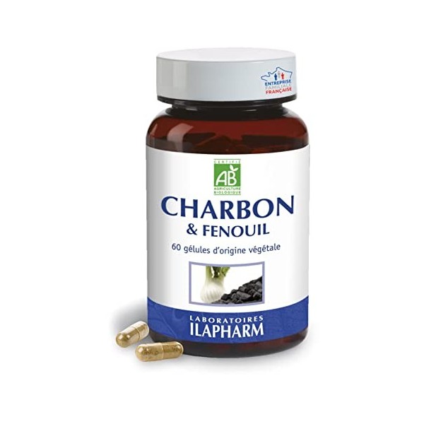 Ballonement et flatulences - CHARBON FENOUIL BIO - Laboratoires ILAPHARM - 60 gélules