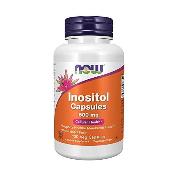 Now Foods, Inositol, 500 mg, 100 Gélules végétales, Testé en Laboratoire, Vitamine B8, Sans Gluten, Sans Soja, Végétarien