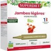 SUPERDIET- VIGNE ROUGE BIO - Circulation, Jambes lègères -Fabrication française - Format nomade -20 Unidoses de 15 ml