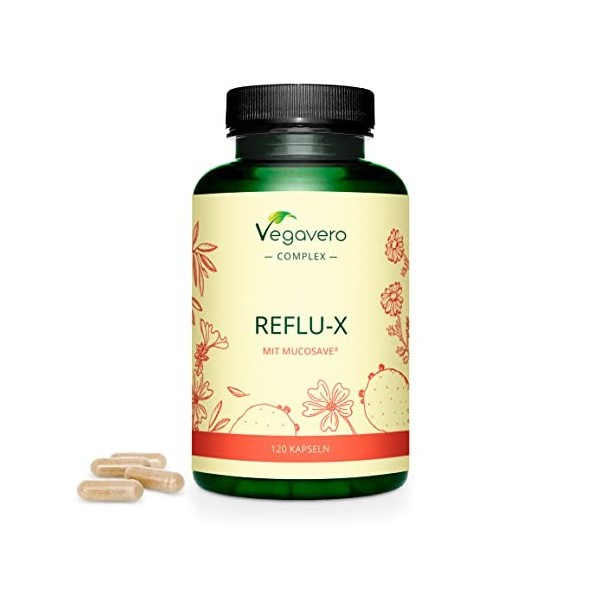 Reflux Gastrique Complex Vegavero® | 100% NATUREL | 120 gélules | Avec Extraits de Plantes : Figue de Barbarie + Feuilles d’O