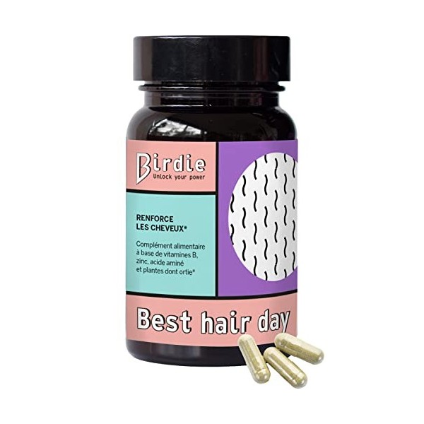 Birdie Nutrition | - [Best hair day] - | Complément Alimentaire Cheveux | Pousse & Renforcement - 1 Mois 60 Gélules