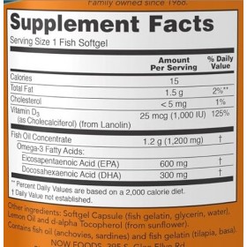 Now Foods Ultra Omega 3-D Huile de Poisson 180 Capsules molles