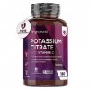 Citrate de Potassium Avec Vitamine C 1460mg Par Portion - 180 Comprimés Vegan, 3 Mois - Contribue au Bon Fonctionnement du Sy