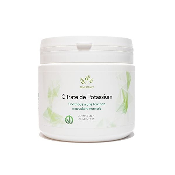 Benessence - Citrate Potassium en poudre soluble - Intégrateur Alimentaire - 500 gr