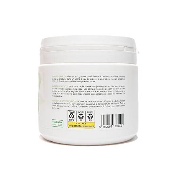 Benessence - Citrate Potassium en poudre soluble - Intégrateur Alimentaire - 500 gr