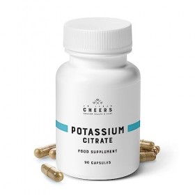 Cheers - Citrate de potassium, 90 capsules végétaliennes, 316 mg par capsule, Pupplément de potassium pour adultes, électroly