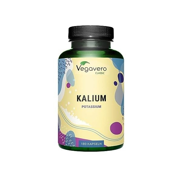 Citrate de Potassium Vegavero® | Dosage Optimal | Sans Additifs | 3 Mois 180 Gélules | Cerveau et Muscles | VEGAN