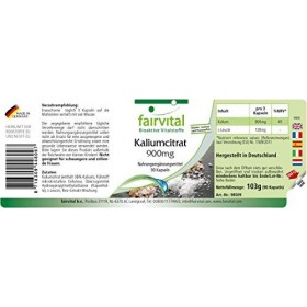 Fairvital | Potassium VEGAN - Fortement dosé - 90 gélules - 300 mg de potassium par gélule