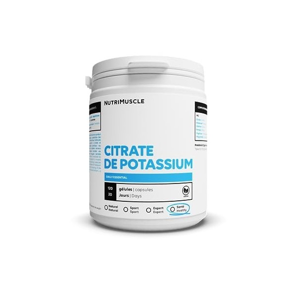 Citrate de Potassium 100% Pur | Minéraux de qualité • Dosé pour les sportifs • Pour la récupération & lénergie • Prévention 