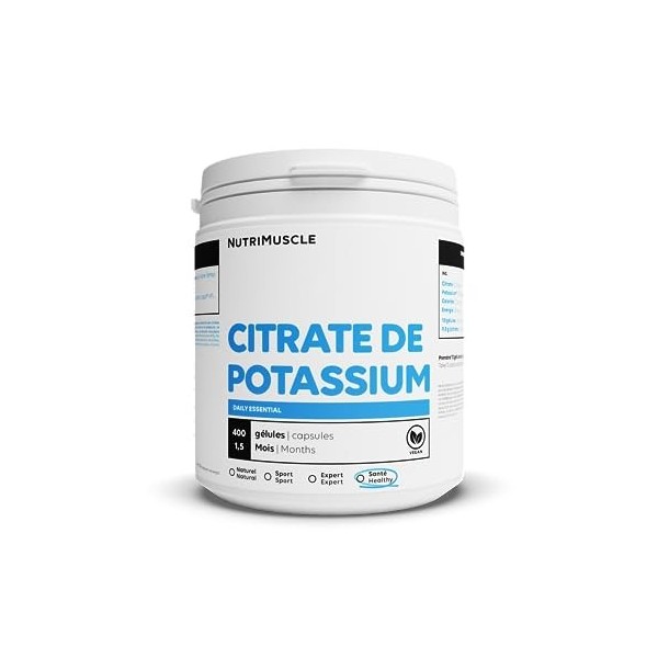 Citrate de Potassium 100% Pur | Minéraux de qualité • Dosé pour les sportifs • Pour la récupération & lénergie • Prévention 