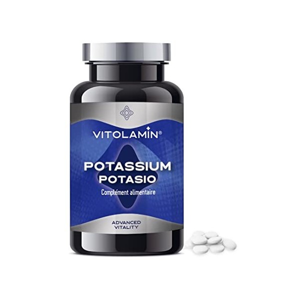 POTASSIUM - VITOLAMIN® - 180 Comprimés VÉGÉTARIENS - Contribue au fonctionnement normal des muscles et du système nerveux. Ci