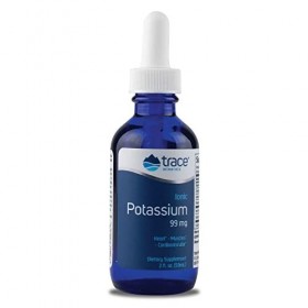 Trace Minerals, Ionic Potassium, 99mg de Potassium, 59ml, Testé en Laboratoire, Sans Gluten, Sans Soja, Végétarien