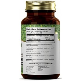 Ezyleaf Citrate de Potassium | 180 Capsules de Potassium à Haute Teneur - 1000mg de Potassium Citrate par Portion | Pas de ch