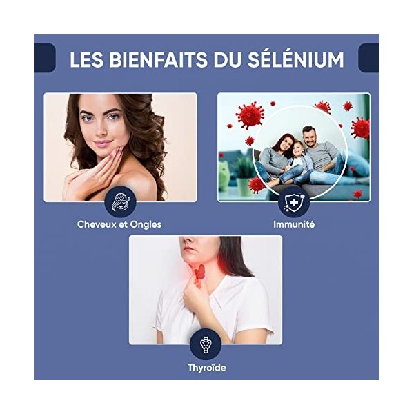 Sélénium L Sélénométhionine 365 Comprimés Vegan, 200mcg Dosage Puissant- 1 Comprimé tous les 2 jours, 1 An dApprovisionnem