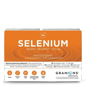 Granions® SÉLÈNIUM 150 µg - 30 ampoules - 30 jours - Immunité - Antioxydant - Cheveux & ongles - 150 µg de Sélénium - Made in