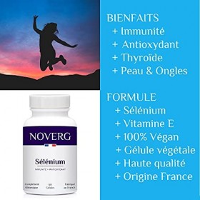 Sélénium | Immunité & Antioxydant | 50 μg soit 90% des apports | Vegan | Haute Qualité | 60 Gélules | 2 Mois | Fabriqué en Fr