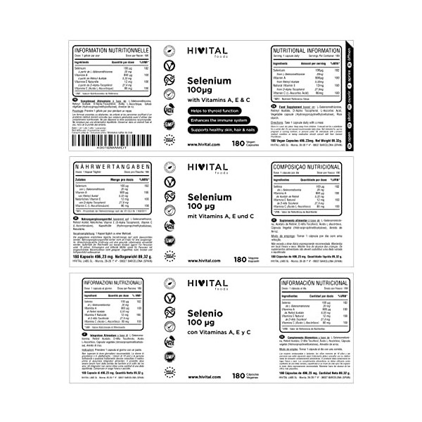 Sélénium 100 mcg. 180 gélules végétaliennes pour 6 mois de traitement. Aide la fonction thyroïdienne, renforcer le système im
