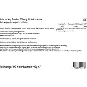 PremiumVital, Natures Way, Selenium Yeast-Free Sélénium sans Levure , 200mcg, 100 Capsules, avec Pilulier Pratique, Testé e