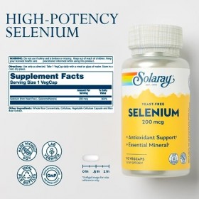 Solaray - Magnétocardiogramme sans levure 200 de sélénium. - Capsules de 90
