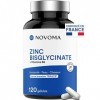 NOVOMA Zinc Bisglycinate 15 mg + Vitamine B6, 120 Gélules, Haute Absorption & Haute Teneur, Zinc breveté TRAACS®, Complement 