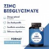 Zinc Bisglycinate 15 mg - Peau, Cheveux, Ongles, Immunité, Fatigue - Hautement Biodisponible, Sans Désagrément Digestif - 700