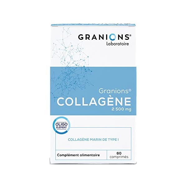 Collagène marin GRANIONS | Complement alimentaire peau | Collagene marin hydrolysé 2500mg avec Zinc | Peau lisse, anti age fe