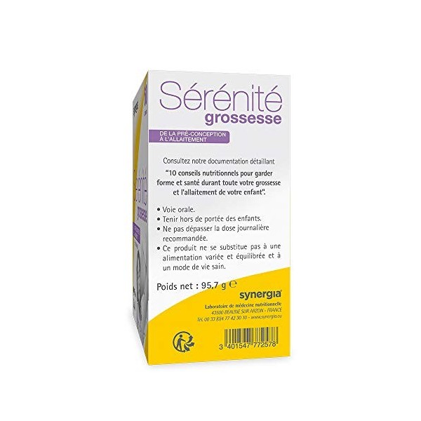 Sérénité Grossesse - complexe de zinc, de vitamine B9, diode et doméga 3 - Origine France - Enceinte et sereine !